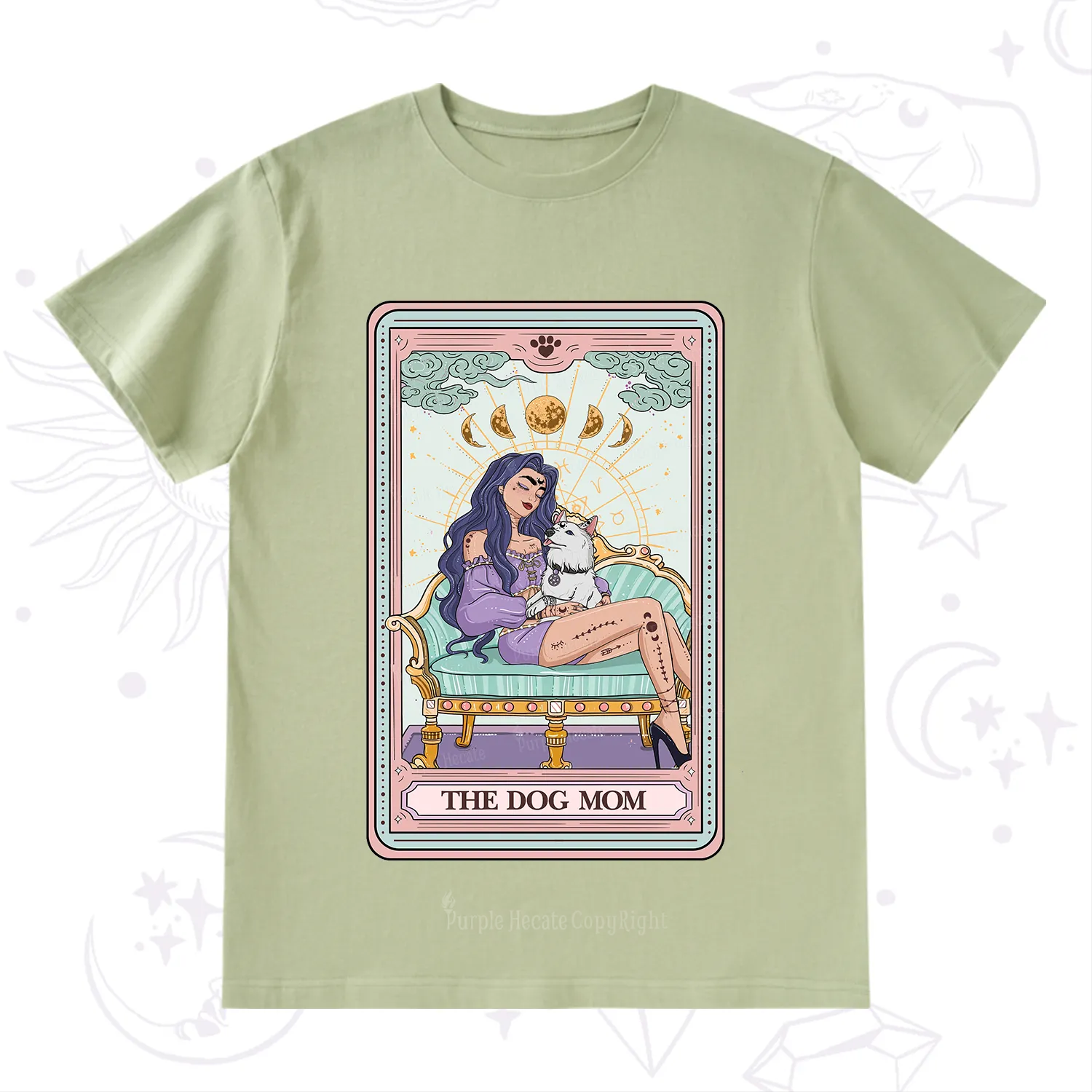 Purplehecate The Dog Mom Tarot Card T-Shirt