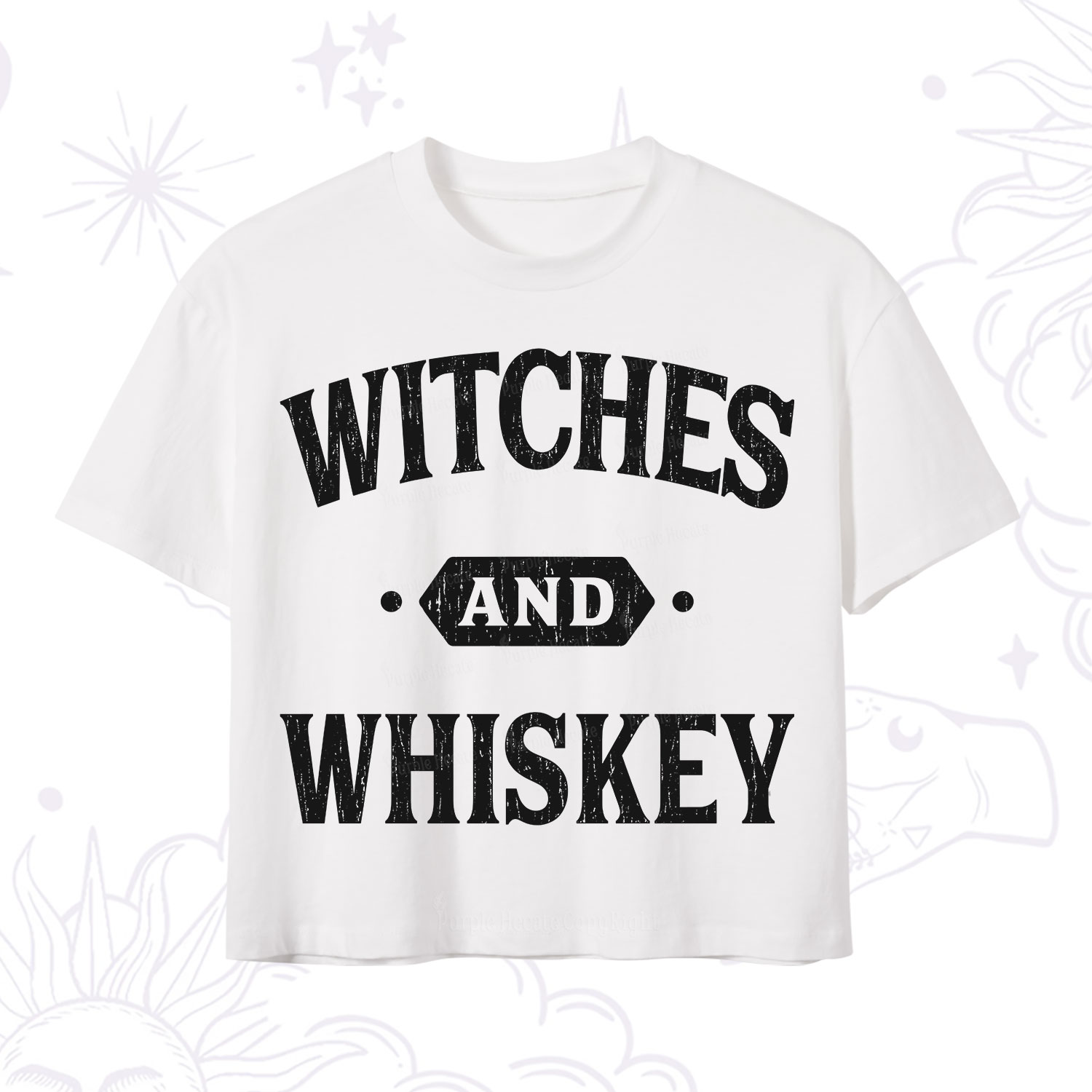 Purplehecate Witches and Whiskey Crop T-Shirt