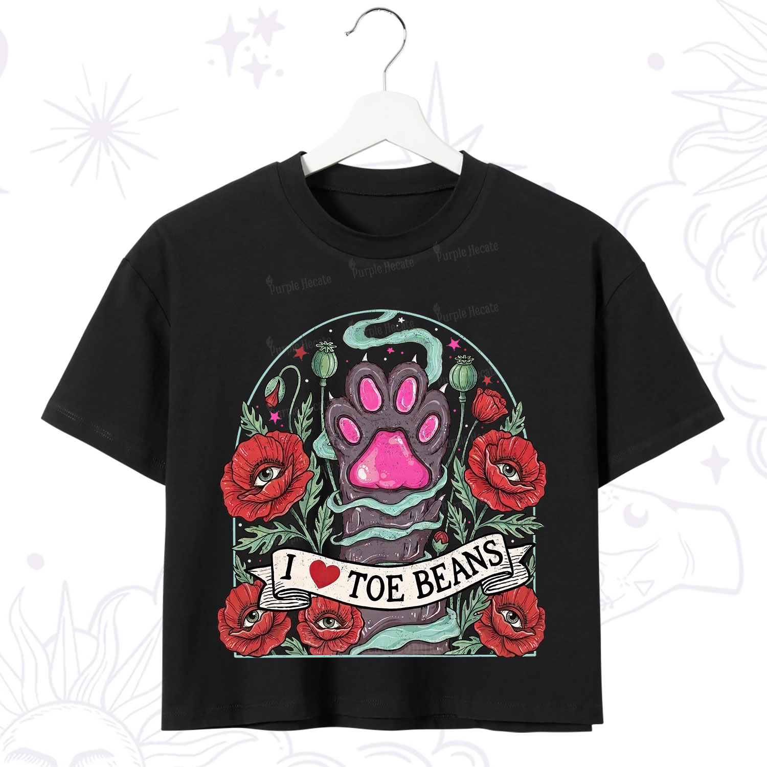 Purplehecate Toe Beans Lover Paw Crop T-Shirt
