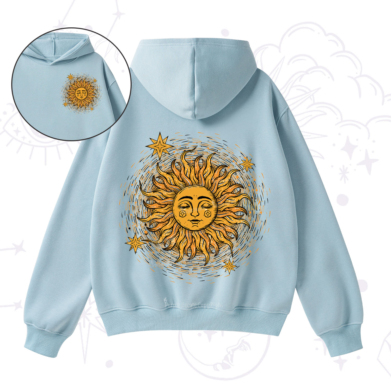 Purplehecate Celestial Sun Fleece Hoodie Suit