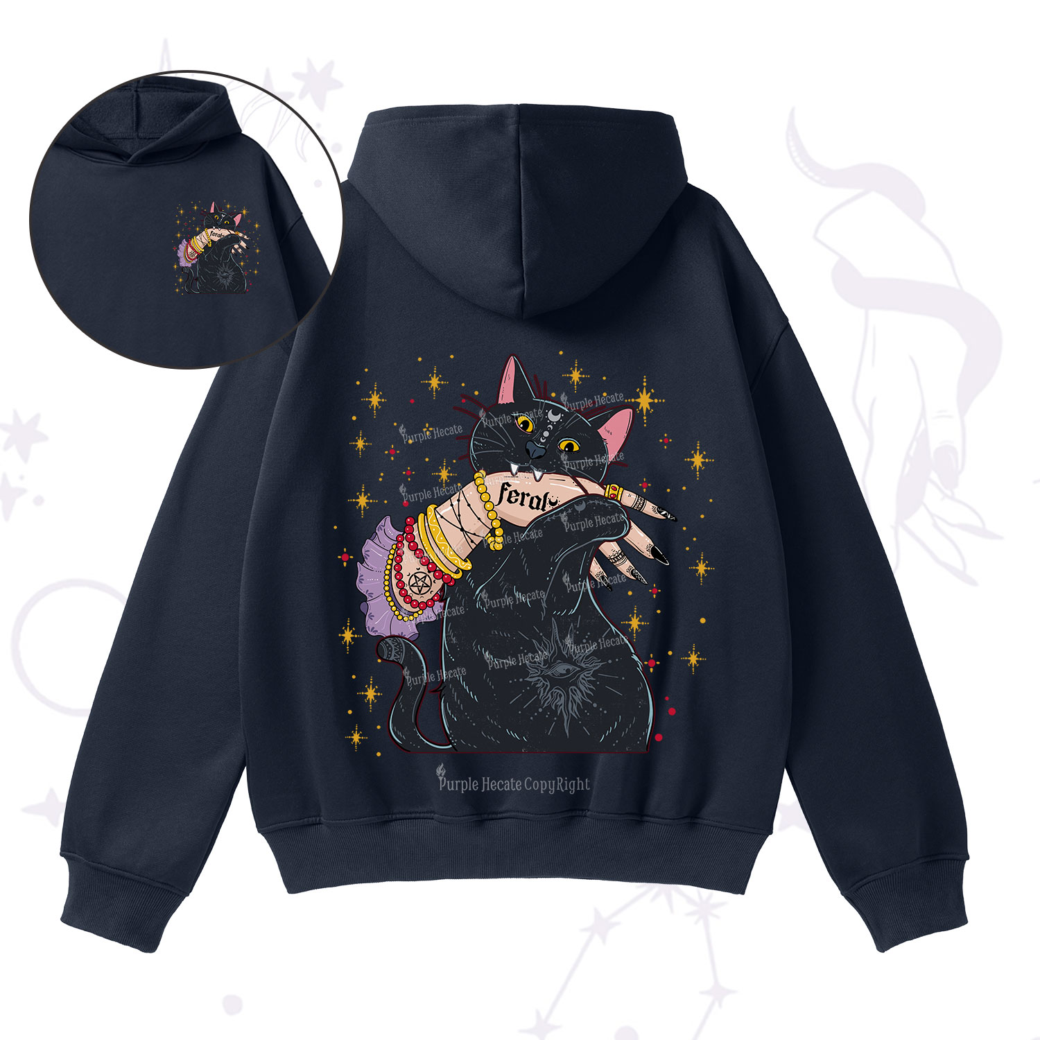 Purplehecate Feral Cat Fleece Hoodie Suit