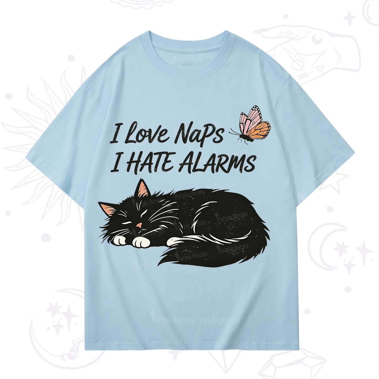 Purplehecate I Love Naps I Hate Alarms T-Shirt