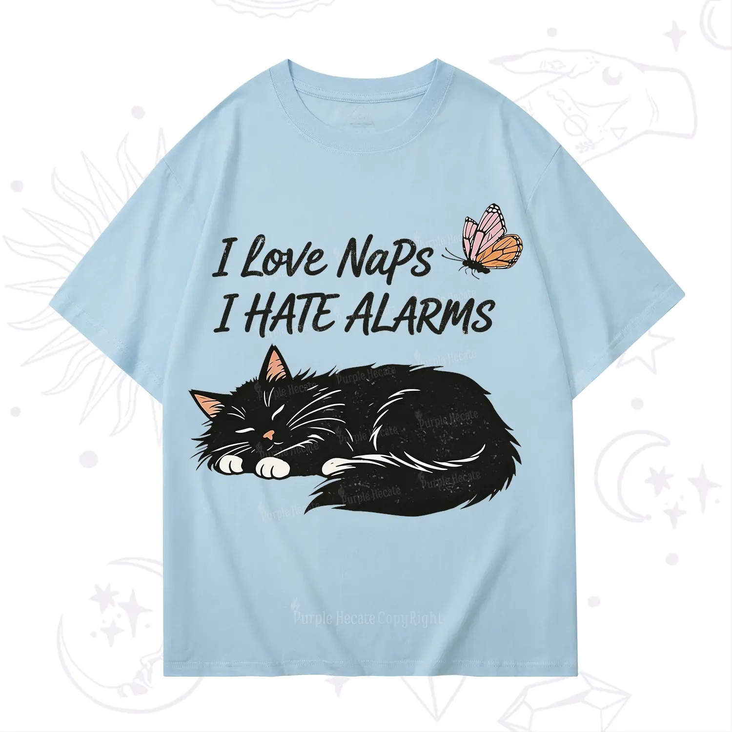 Purplehecate I Love Naps I Hate Alarms T-Shirt
