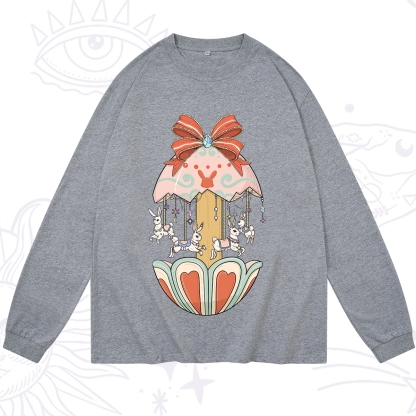 Purplehecate Bunny Carousel Easter Long Sleeve T-Shirt