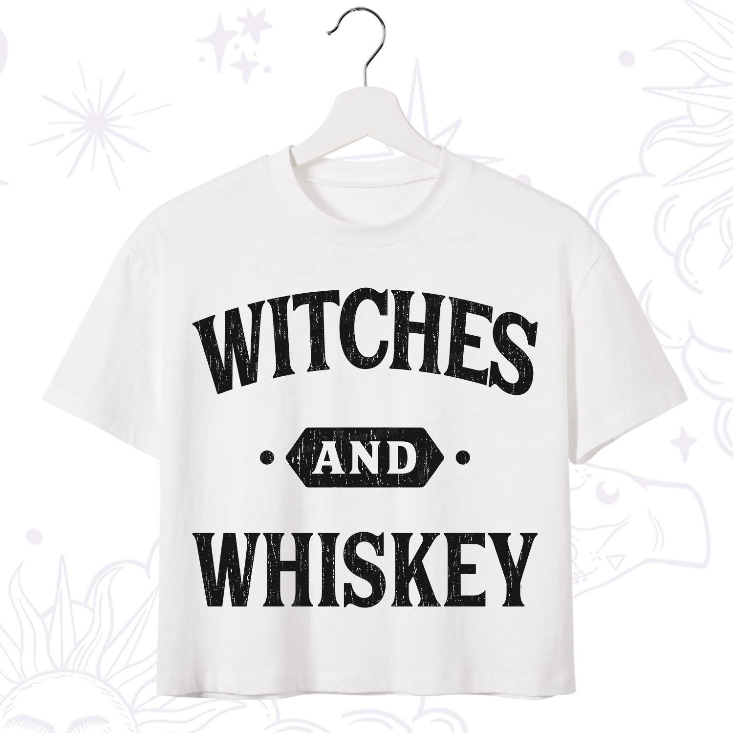 Purplehecate Witches and Whiskey Crop T-Shirt