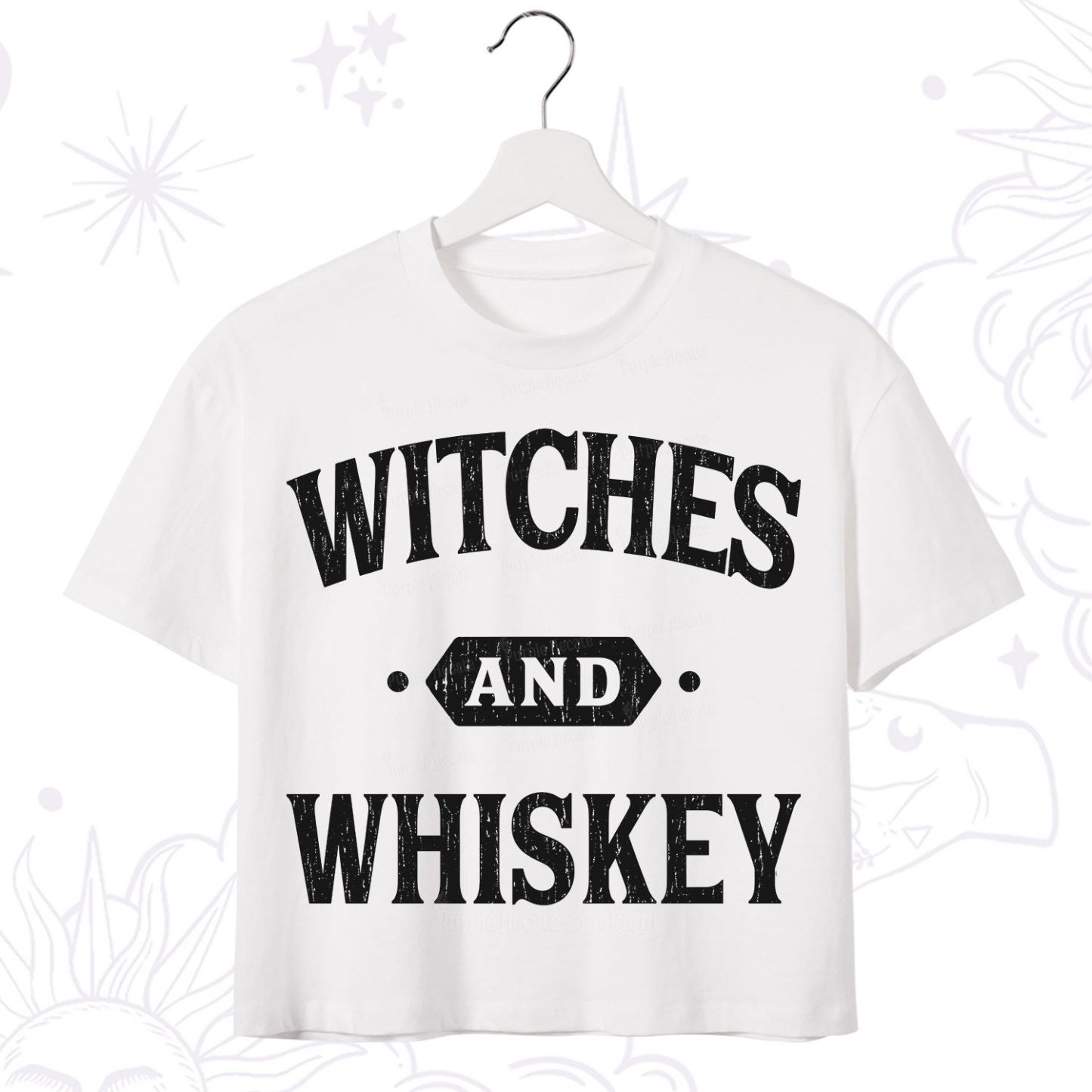 Purplehecate Witches and Whiskey Crop T-Shirt