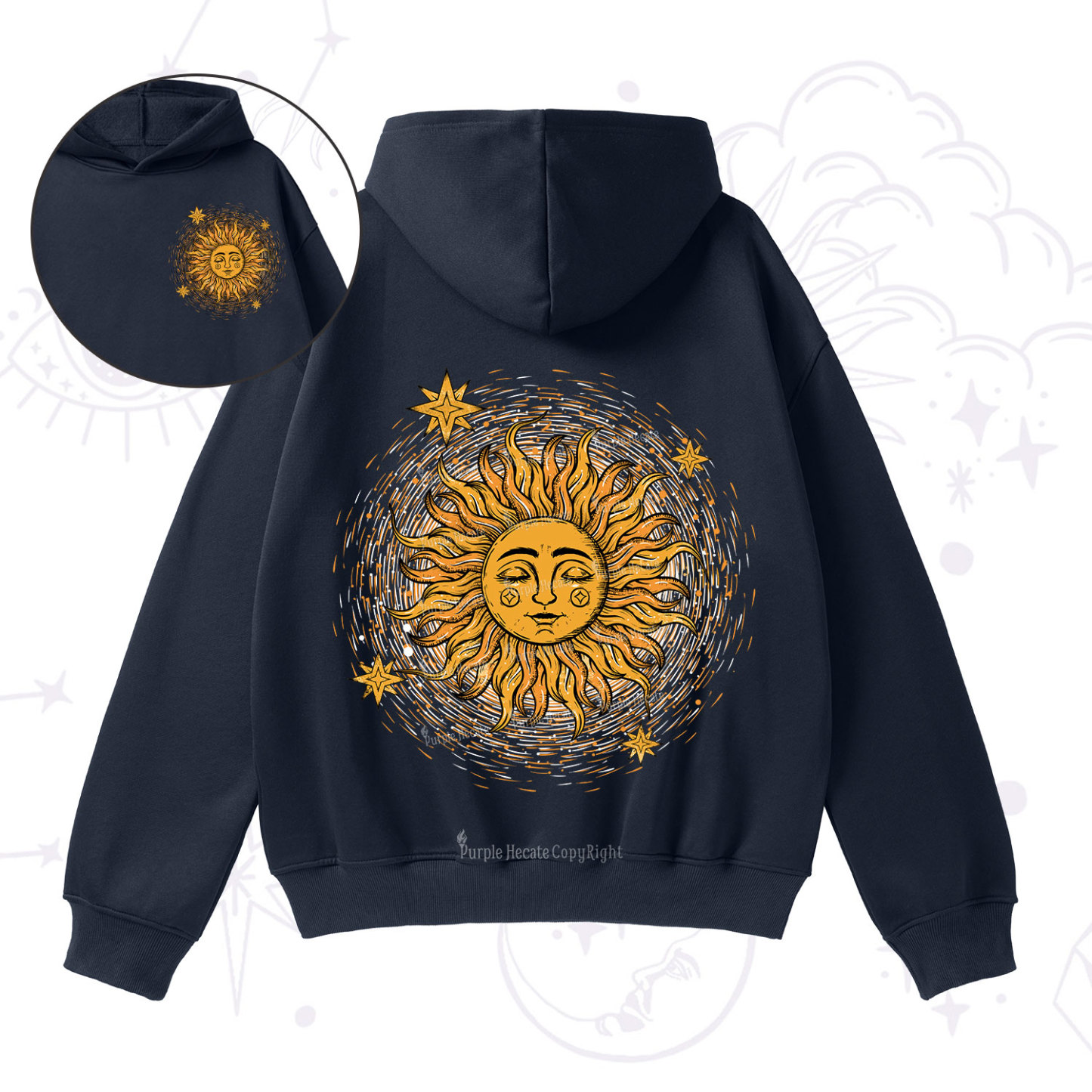 Purplehecate Celestial Sun Fleece Hoodie Suit
