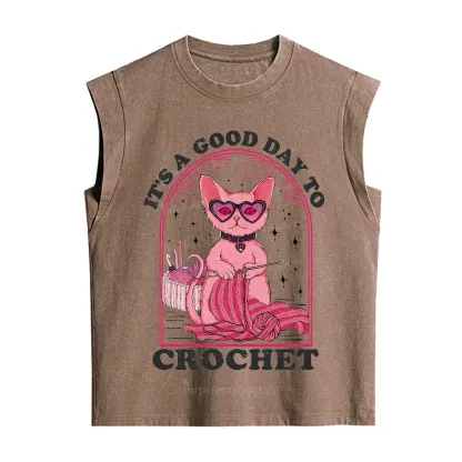 Purplehecate It's A Good Day To Crochet Vintage Washed Tank