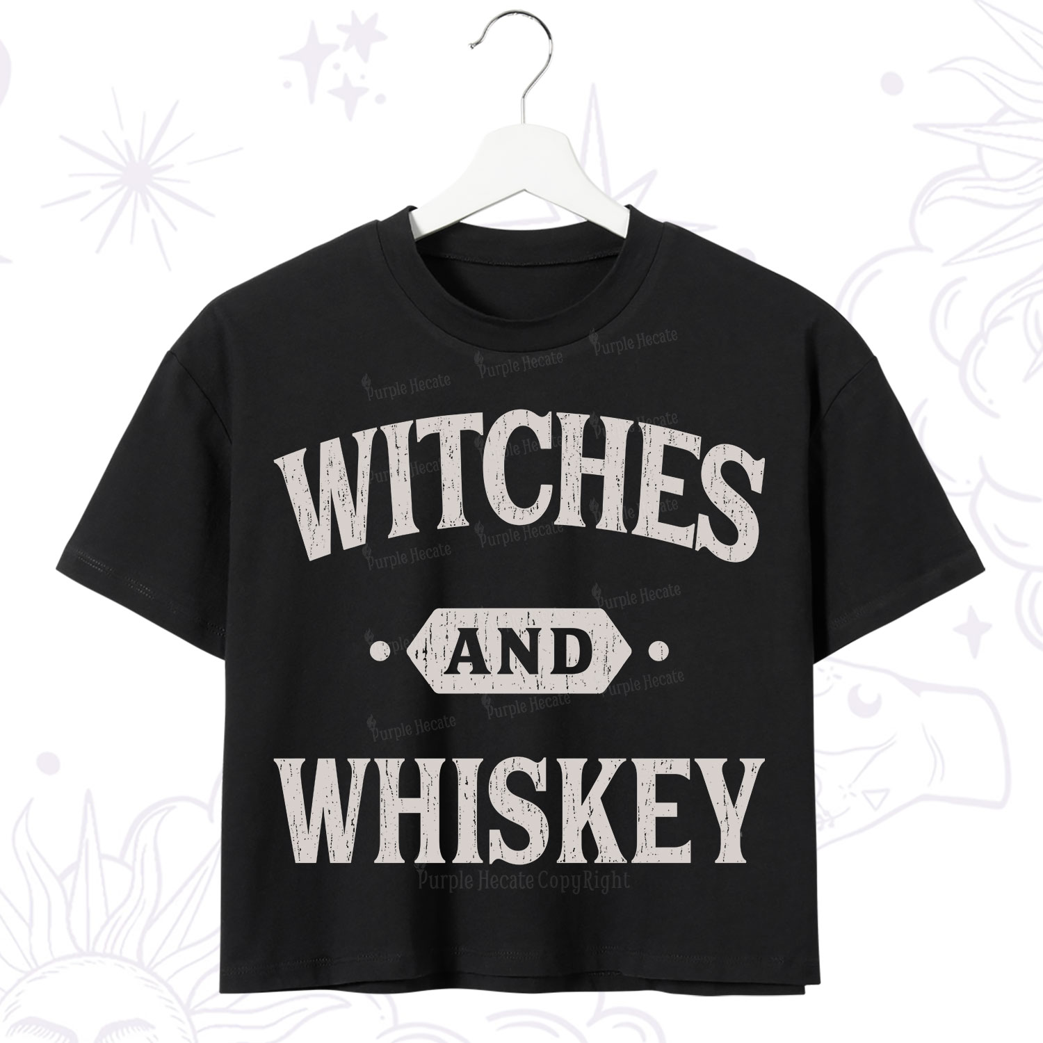 Purplehecate Witches and Whiskey Crop T-Shirt