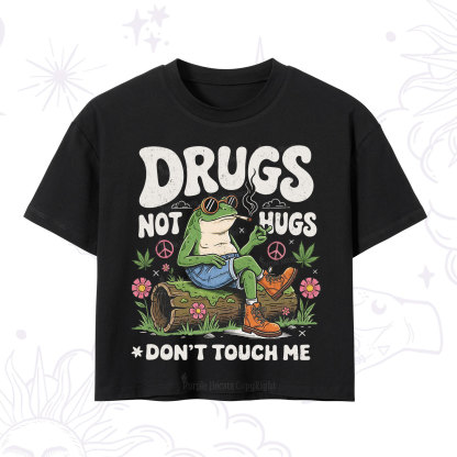 Purplehecate Drugs Not Hugs Crop T-Shirt