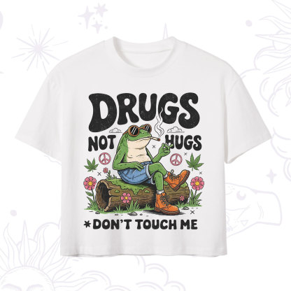 Purplehecate Drugs Not Hugs Crop T-Shirt