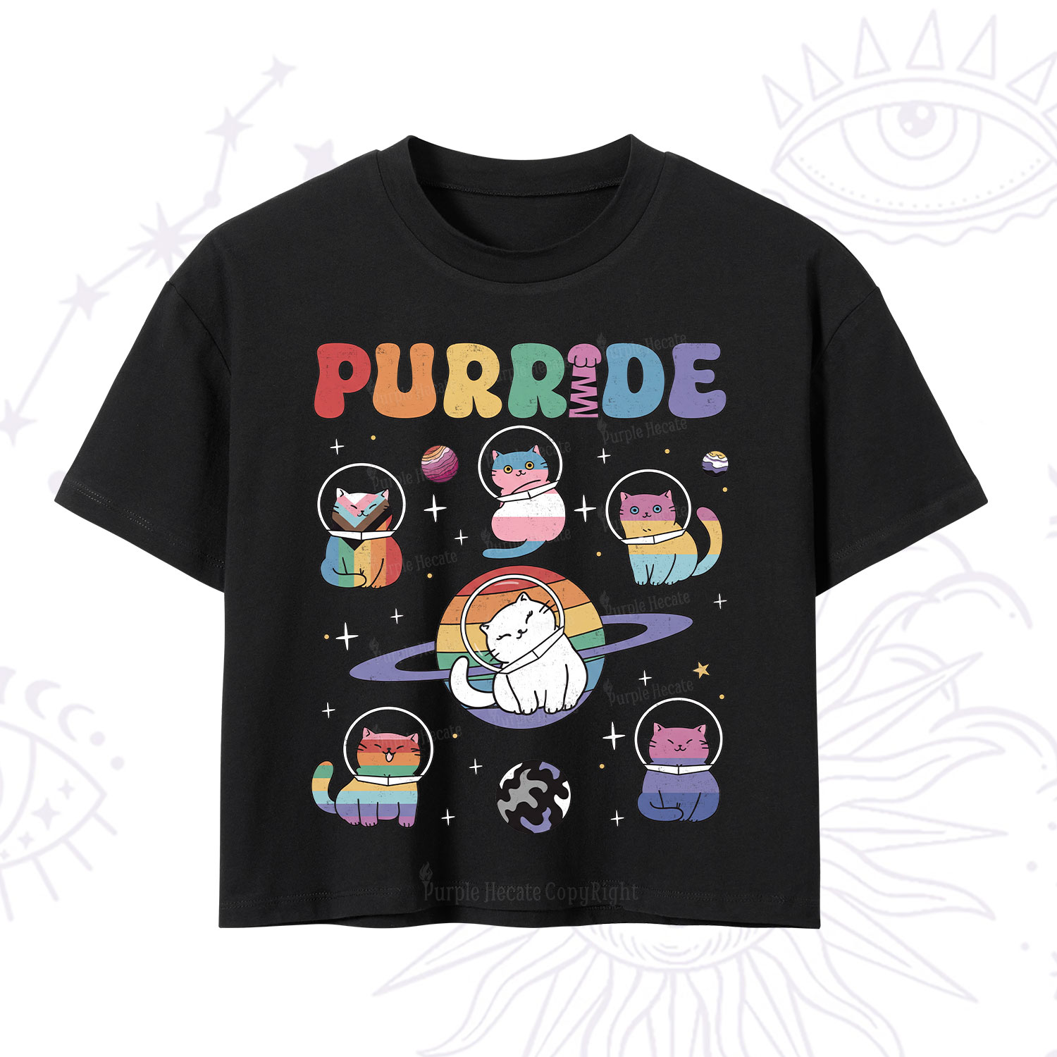 Purplehecate Purride Cat Crop T-Shirt