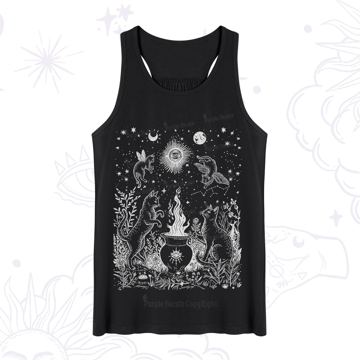 Purplehecate Midnight Meowgic Moon Ritual Tank