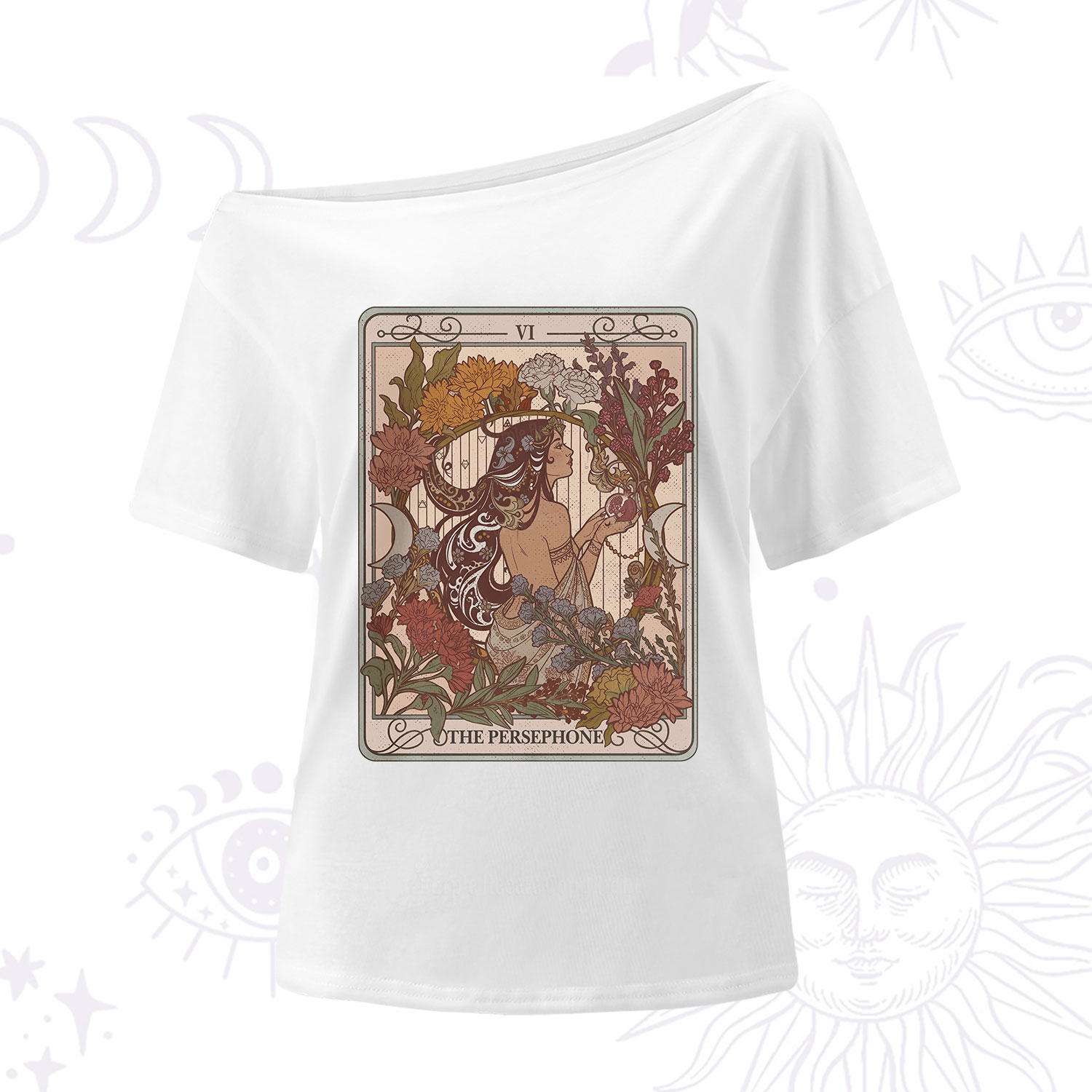 Purplehecate The Persephone Goddess Tarot Card One Shoulder T-Shirt