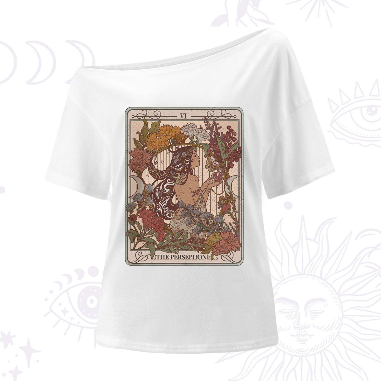Purplehecate The Persephone Goddess Tarot Card One Shoulder T-Shirt