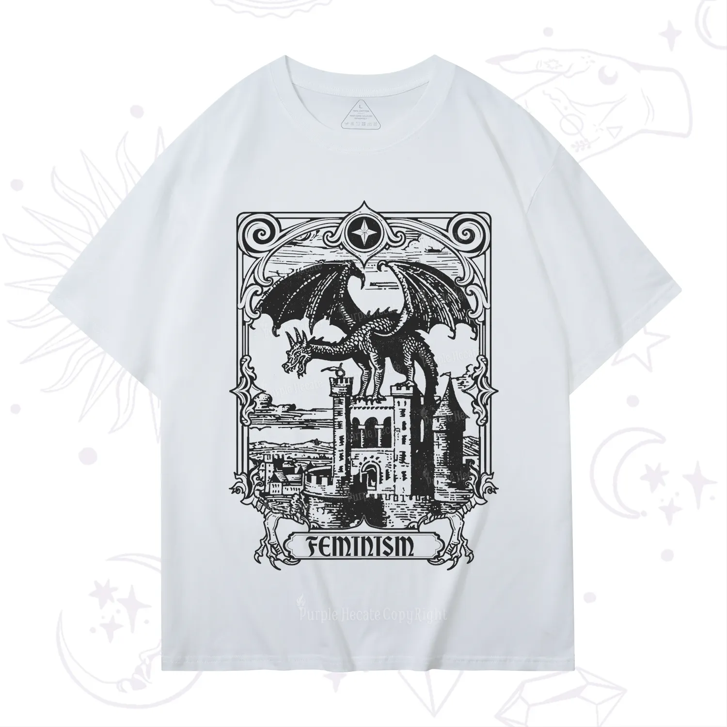 Purplehecate Medieval Feminist Dragon T-Shirt
