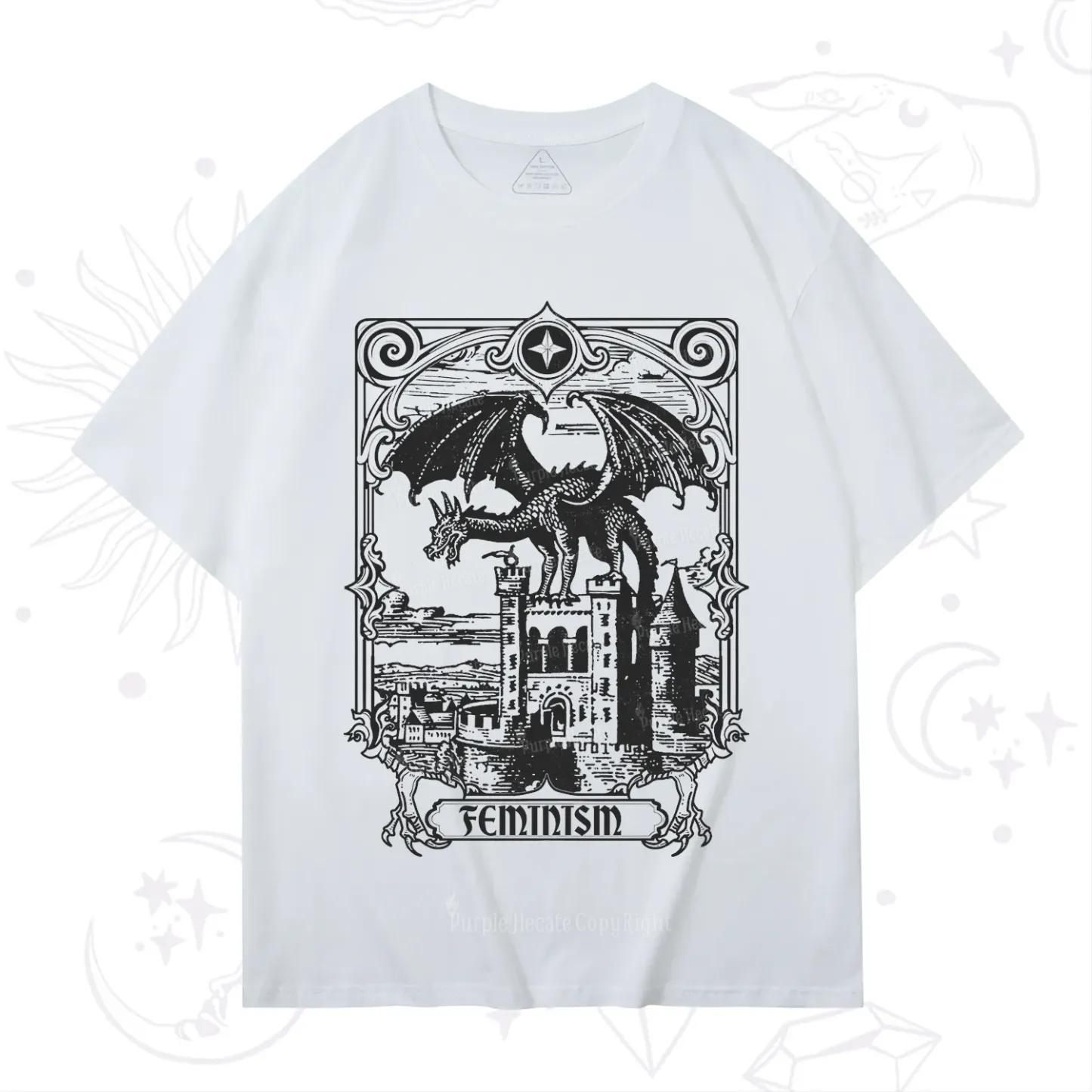 Purplehecate Medieval Feminist Dragon T-Shirt