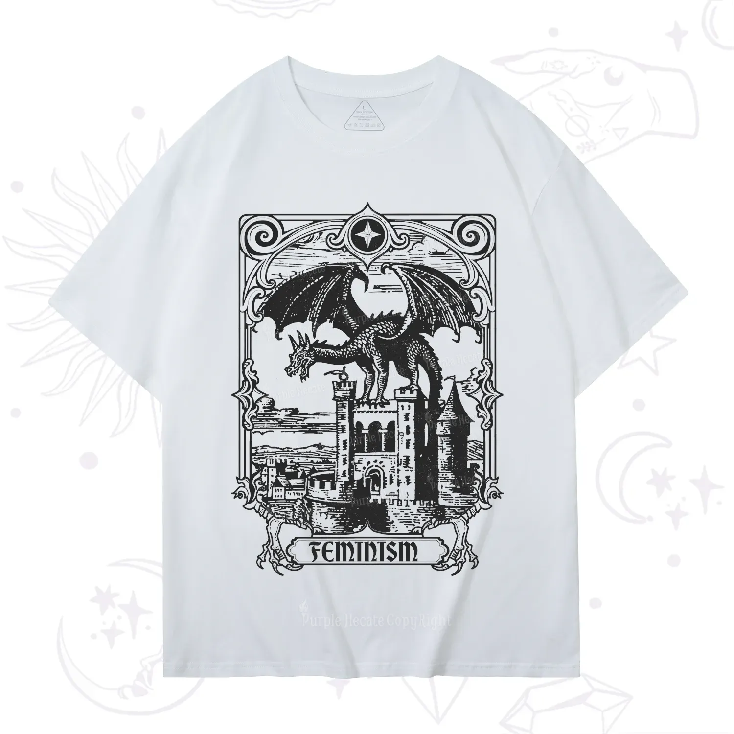 Purplehecate Medieval Feminist Dragon T-Shirt