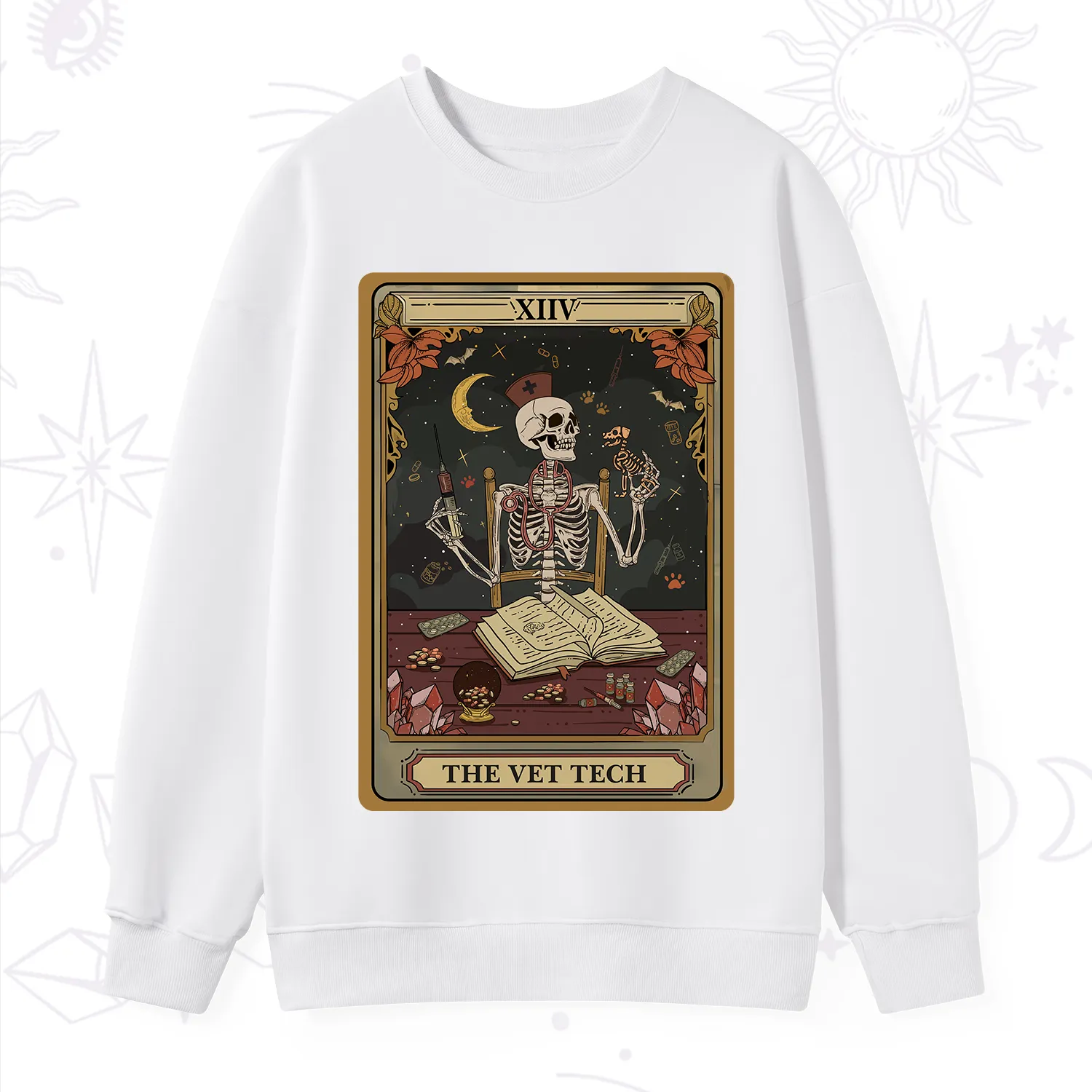Purplehecate The Vet Tech Skeleton Tarot Sweatshirt