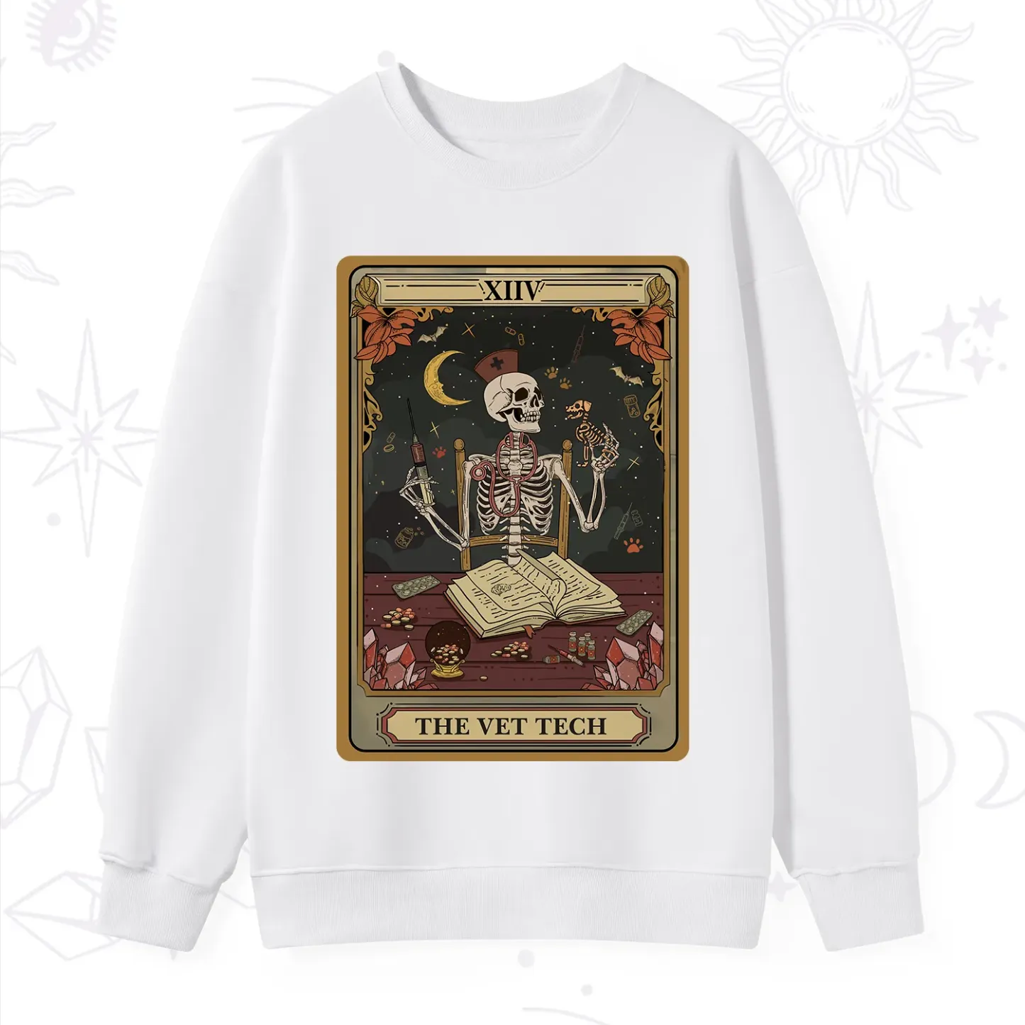 Purplehecate The Vet Tech Skeleton Tarot Sweatshirt