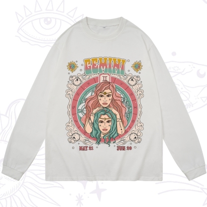 Purplehecate Gemini Cosmic Zodiac Long Sleeve T-Shirt