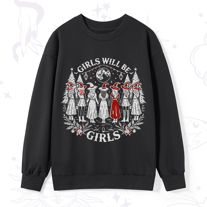Purplehecate Christmas Girls Will Be Girls Witch Sweatshirt