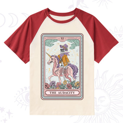 Purplehecate The Audacity Tarot Card Raglan Short Sleeve T‑Shirt