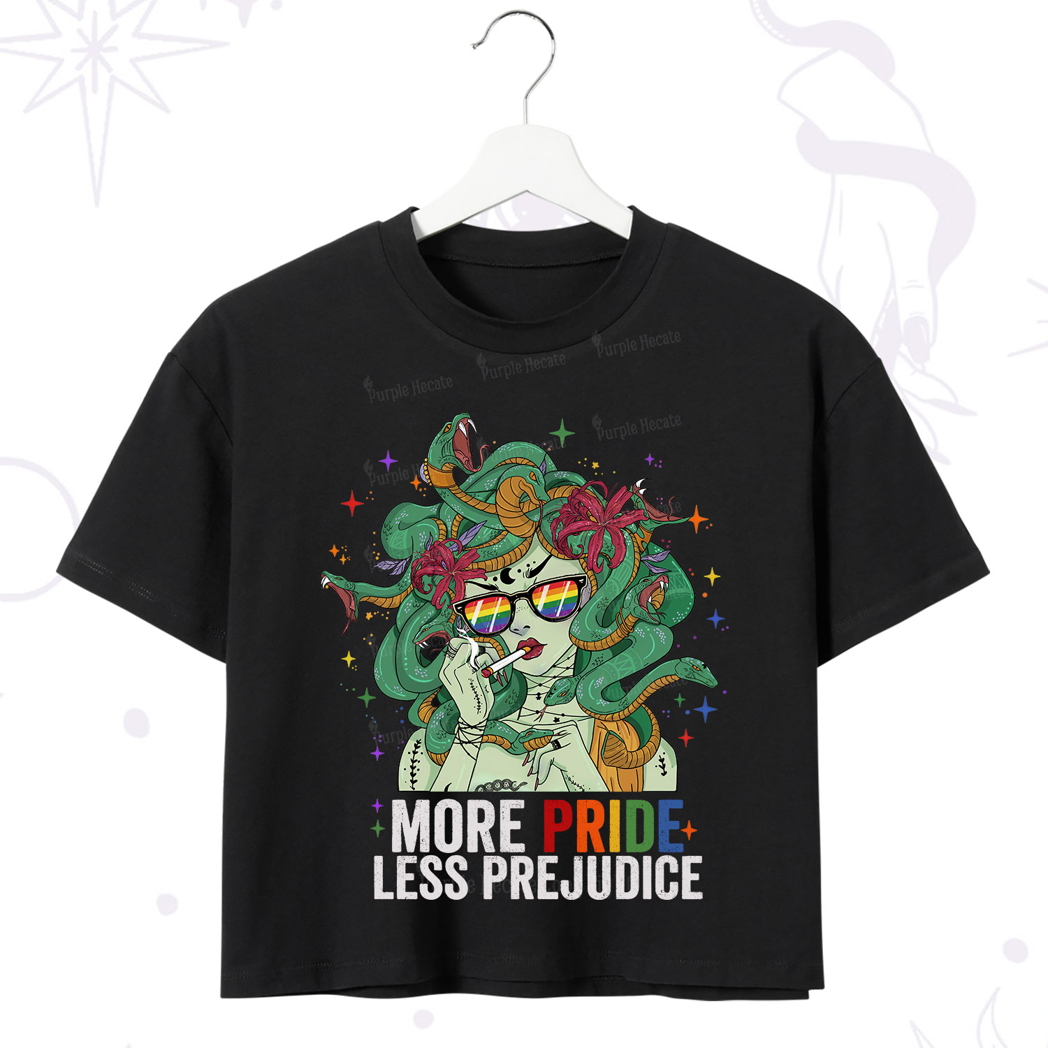Purplehecate More Pride Less Prejudice Medusa Crop T-Shirt