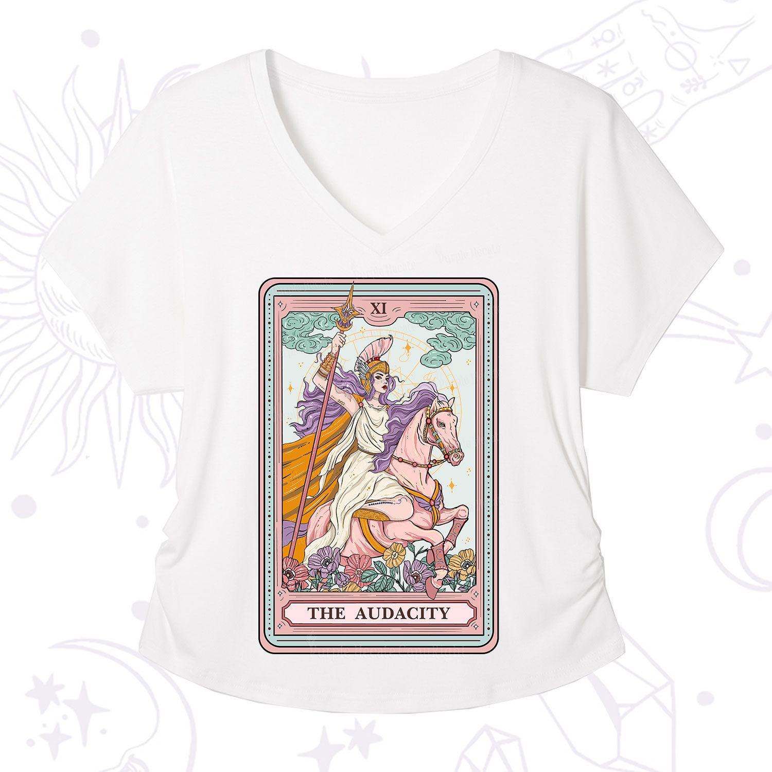 Purplehecate The Audacity Tarot Card V-Neck T-Shirt