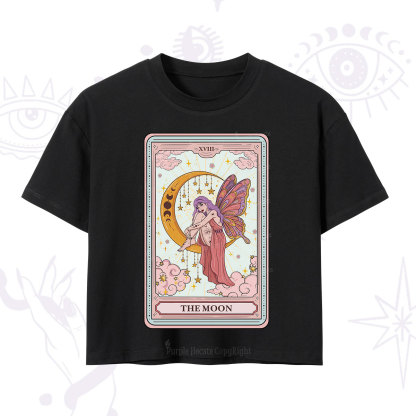Purplehecate The Moon Tarot Crop T-Shirt