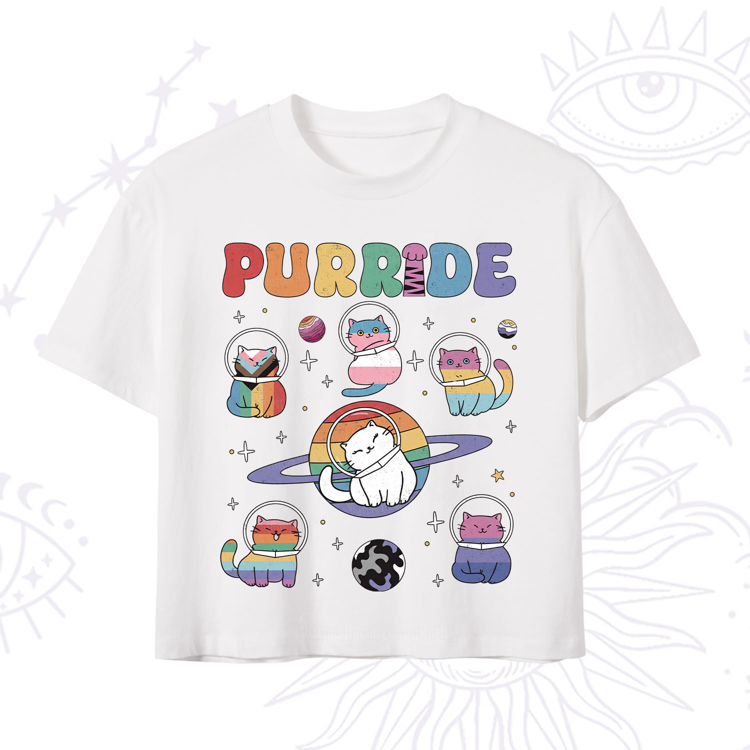Purplehecate Purride Cat Crop T-Shirt