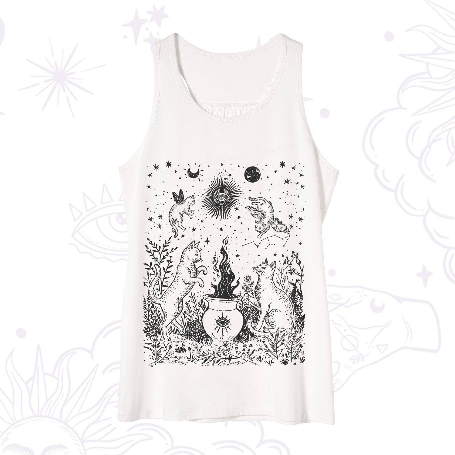 Purplehecate Midnight Meowgic Moon Ritual Tank