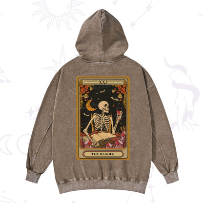 Purplehecate The Reader Tarot Skeleton Washed Hoodie