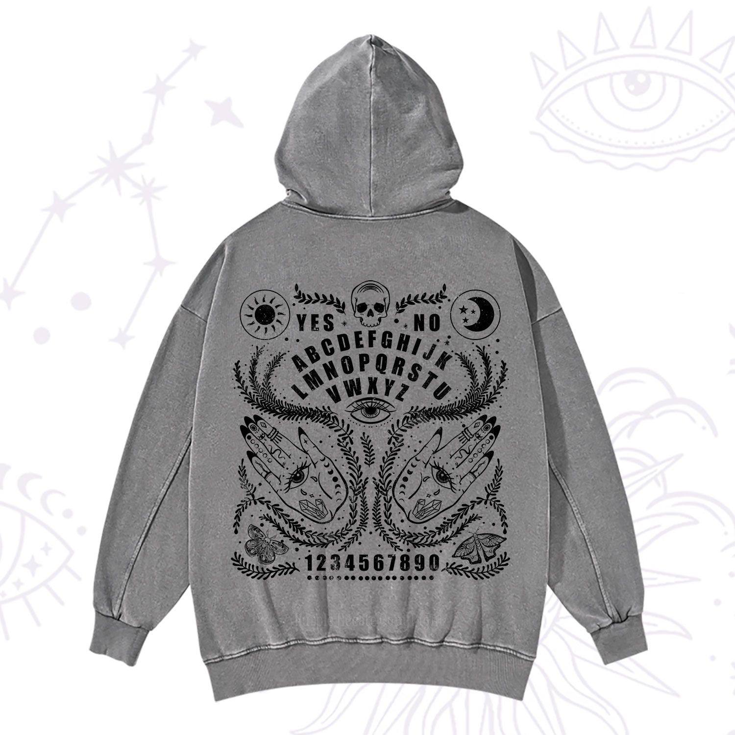 Purplehecate Ouija Spirit Board Washed Hoodie