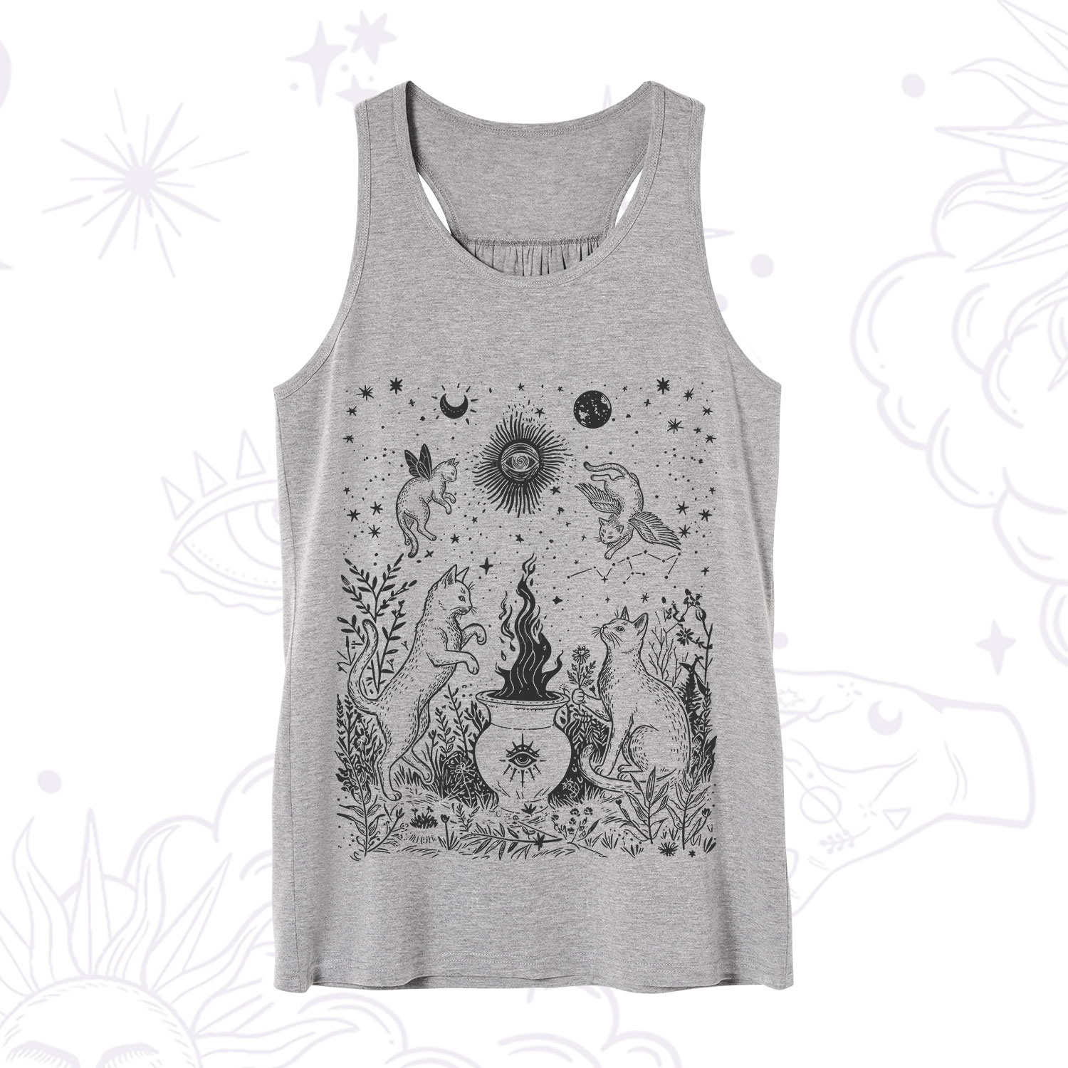 Purplehecate Midnight Meowgic Moon Ritual Tank