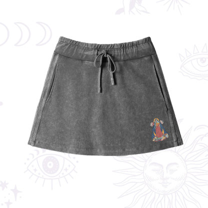 Purplehecate The Mother Washed Drawstring Mini Skirt