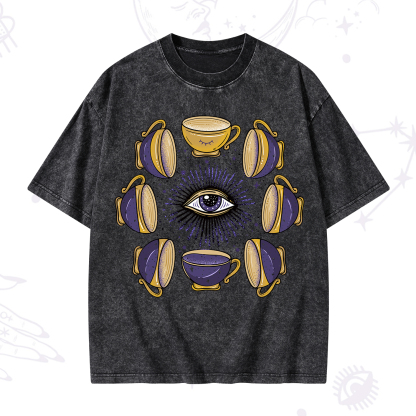 Purplehecate Moon Phase Coffee Lover Washed T-Shirt