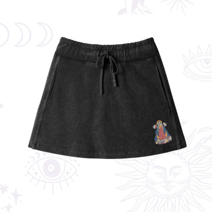 Purplehecate The Mother Washed Drawstring Mini Skirt