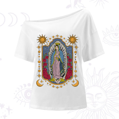 Purplehecate Our Lady of Guadalupe One Shoulder T-Shirt