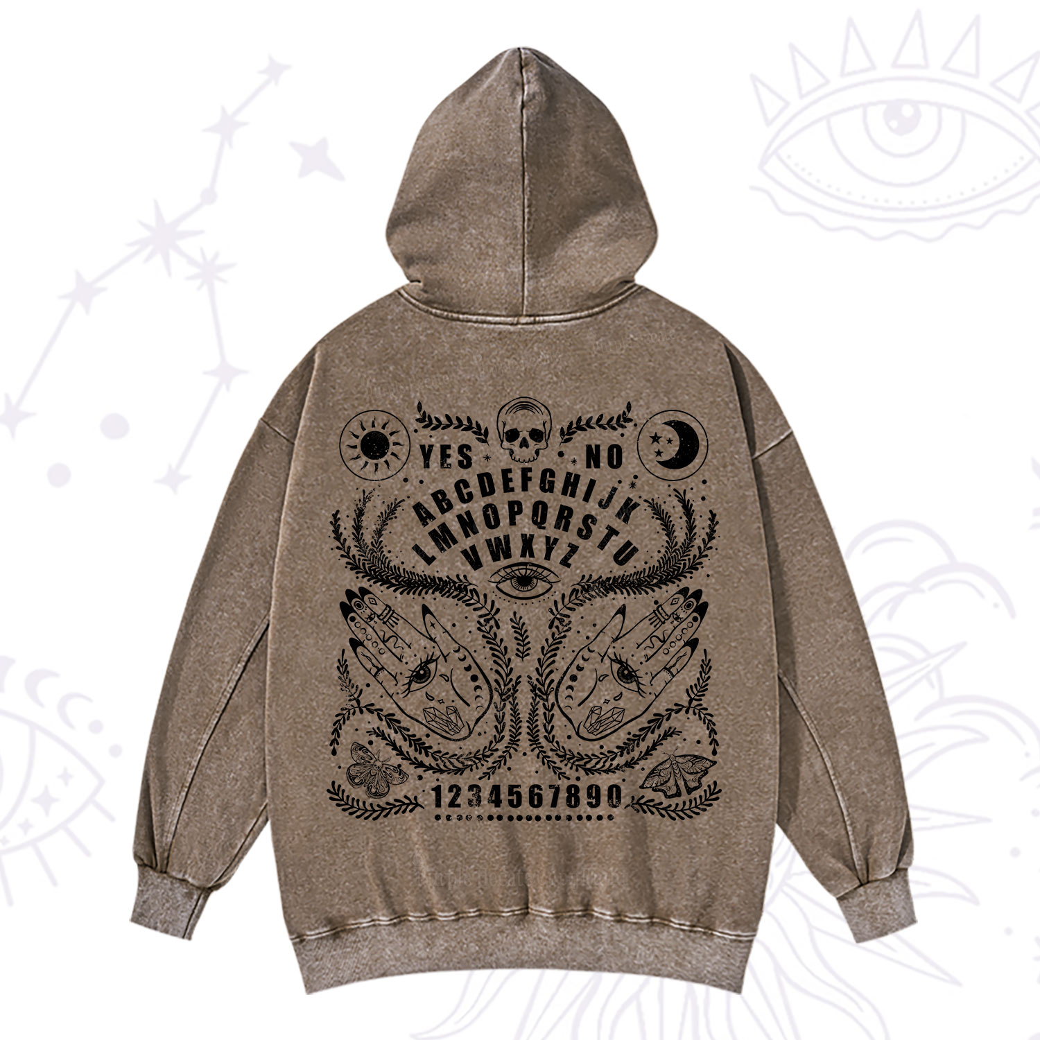Purplehecate Ouija Spirit Board Washed Hoodie