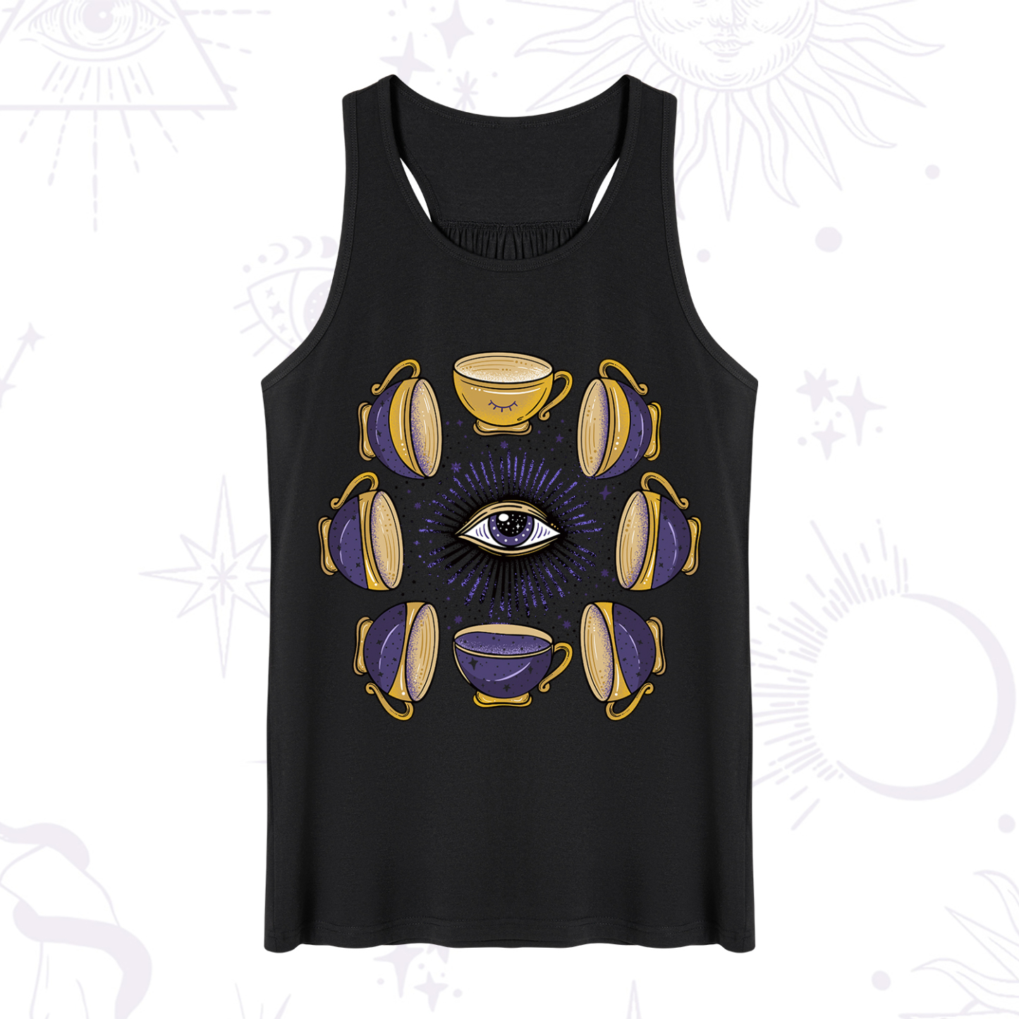 Magic Purplehecate Moon Phase Coffee Lover Tank