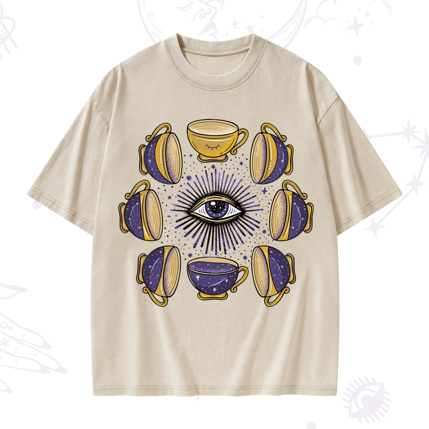 Purplehecate Moon Phase Coffee Lover Washed T-Shirt