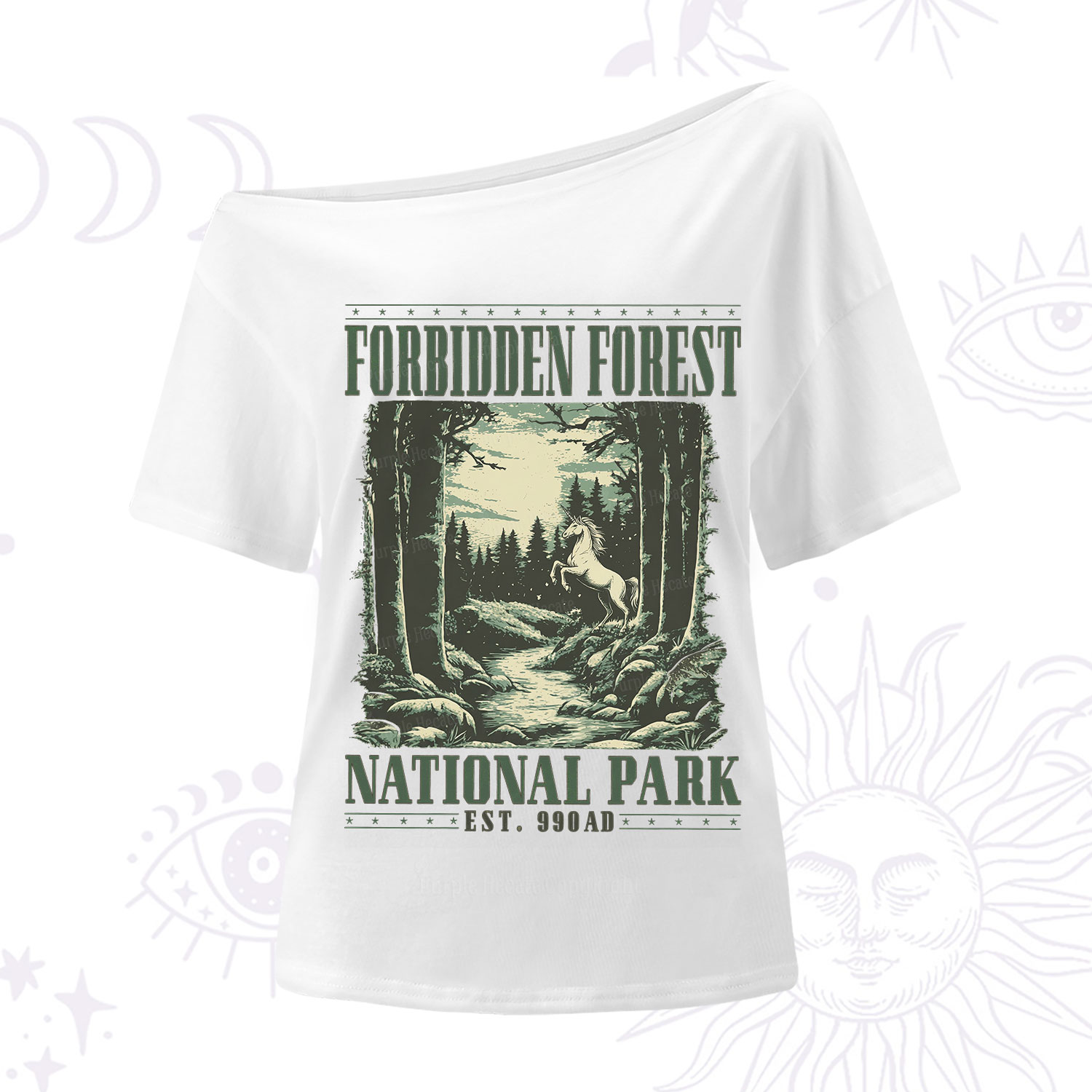 Purplehecate Forbidden Forest One Shoulder T-Shirt