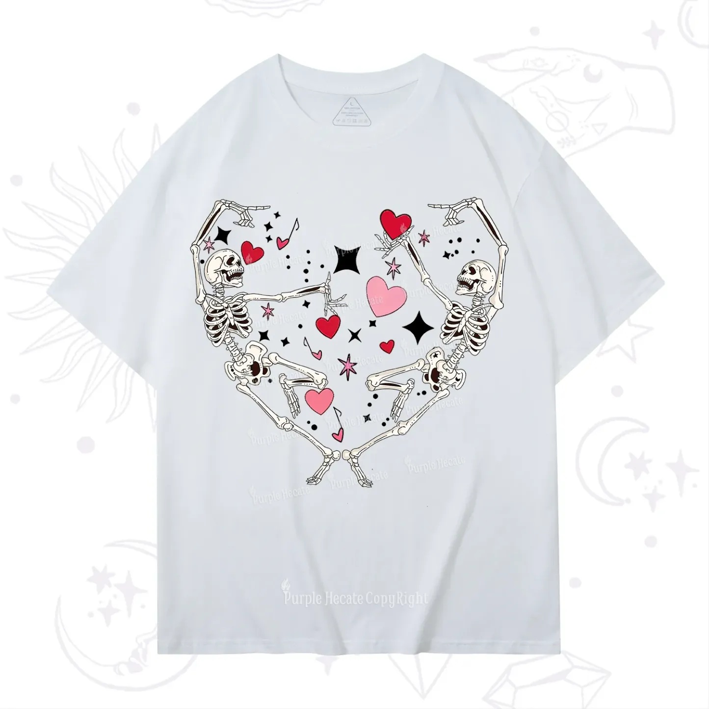 Purplehecate Skeleton Heart Lovers Valentine T-Shirt