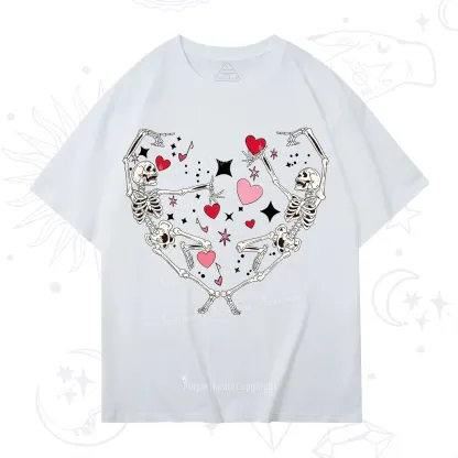 Purplehecate Skeleton Heart Lovers Valentine T-Shirt
