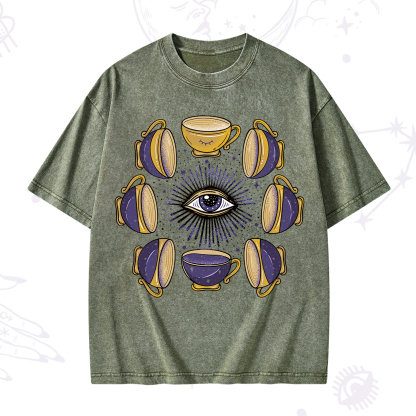 Purplehecate Moon Phase Coffee Lover Washed T-Shirt