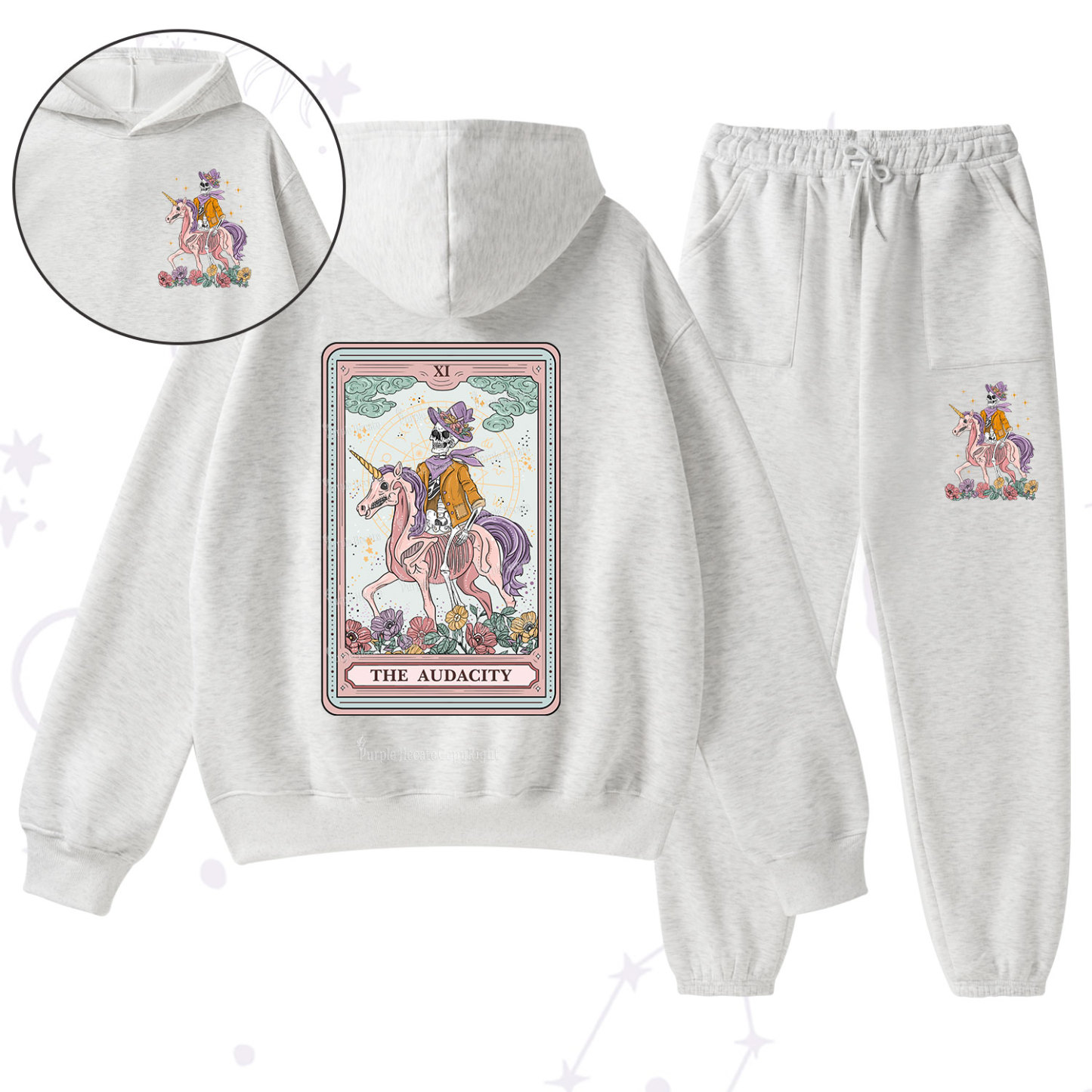 Purplehecate The Audacity Tarot Card Fleece Hoodie Suit