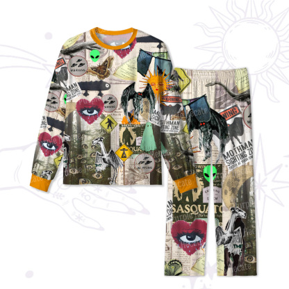 Purplehecate Cryptid Warning Collage Pajamas