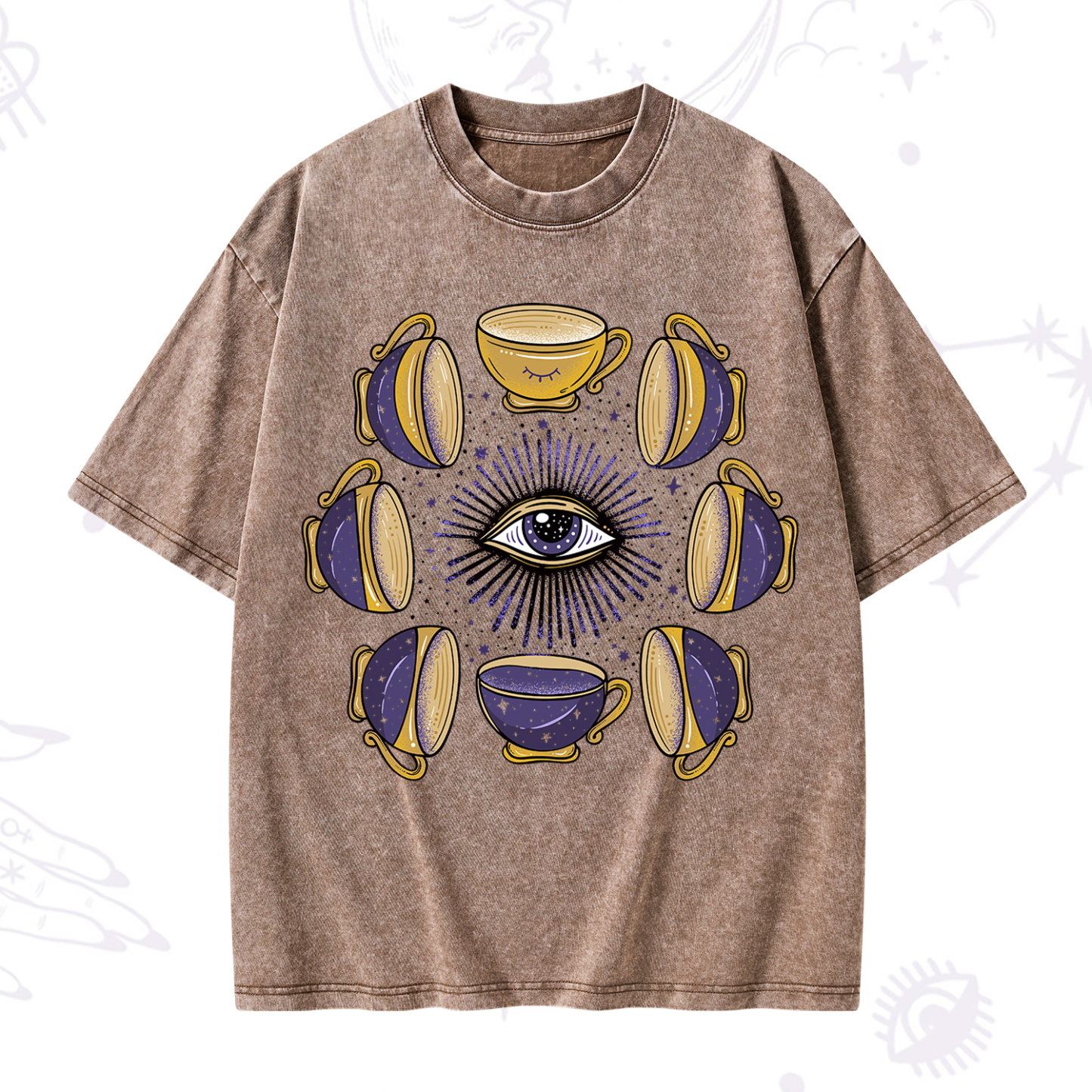 Purplehecate Moon Phase Coffee Lover Washed T-Shirt
