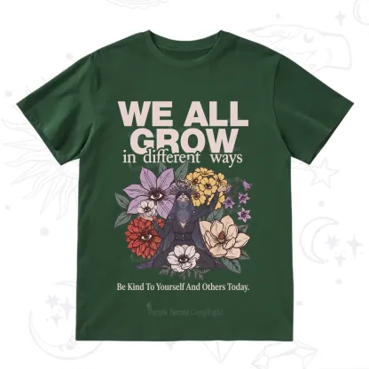 Purplehecate We All Grow Different Ways Floral T-Shirt